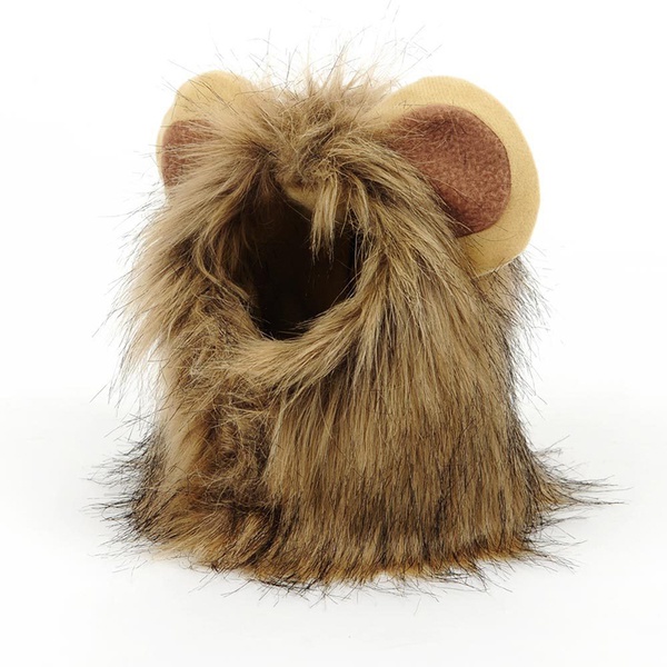 Lion head fake ears transformed into new pet funny hat